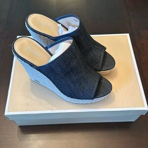 Michael Kors Hastings Mule Dark Denim. Size 9. Never worn- comes with box